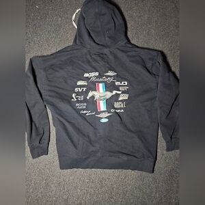 Officially Licensed Ford Mustang Logo Embroidered Black Hoodie Size XL